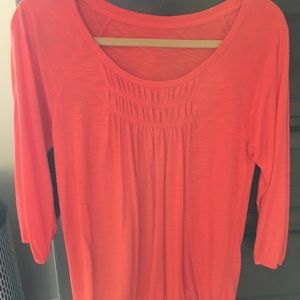 Orange top with elastic hem
